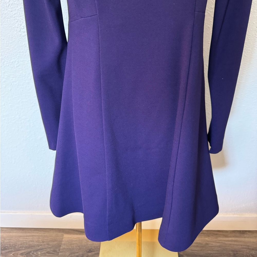 NWOT Nanette Lepore Comet Mini Dress Purple Asymmetrical Long Sleeves size 10 - Picture 6 of 16